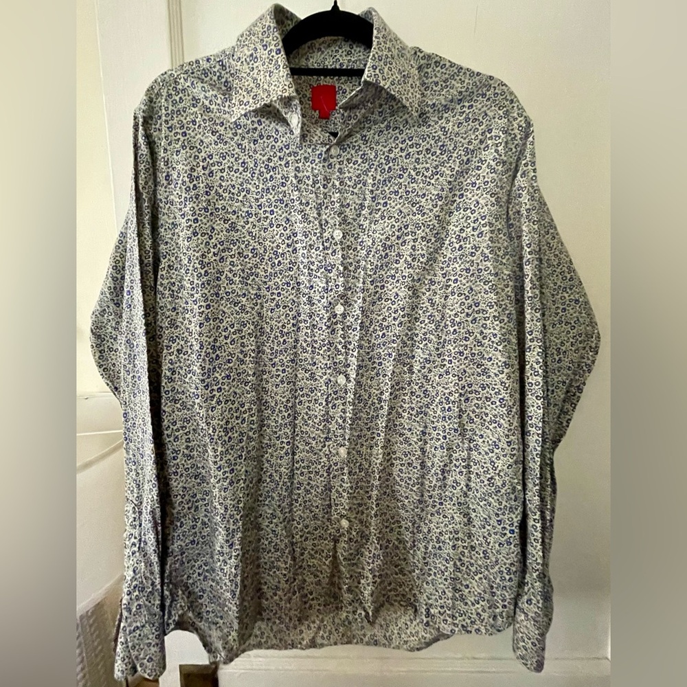 Saks Fifth Avenue button down Floral long sleeve Shirt Mens Womens Unisex trendy - Picture 2 of 6